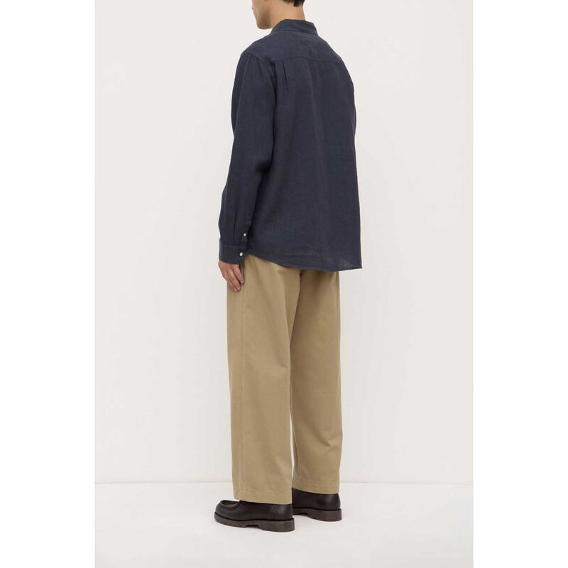Assembly Label Everyday Mens Linen Long Sleeve Shirt True Navy image number 1